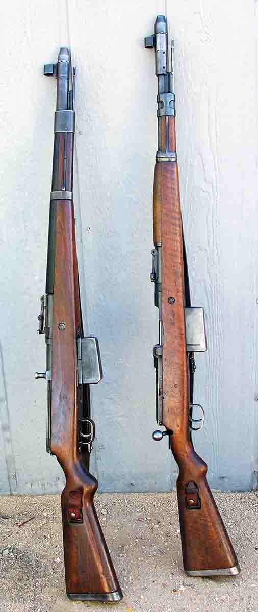 Germany actually field tested these two experimental semiautos on the Eastern Front. At left is a G41(W) by Walther and at right is a G41(M) by Mauser.